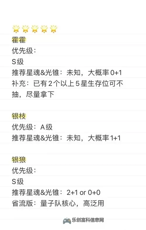 《崩坏星穹铁道》1.6下半UP角色抽取建议图1